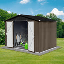 Metal garden sheds 8ft×6ft outdoor storage sheds Brown + Black