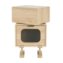 MDF CREATIVE ROTATABLE ROBOT STORAGE SIDE TABLE, NATURAL COLOR