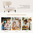 Beige Dining Chairs Set Of 4 With Curved Backrest Design