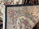 Aubusson Rug 8x10, Floral, Wool Pile, Elegant, European Design, Handmade, Fine
