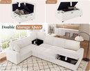 One Hundred Thirty Inch Sleeper Sofa With White Faux Fur