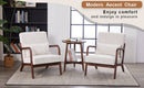 Mid-Century Modern Accent Chair, Arm Chair Living Room Chairs with Pillow Upholstered Reading Chair with Solid Wood Frame & Living Room Bedroom Balcony (beige)