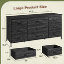 Dresser TV Stand for 60 Inch TV, 9 Drawer, Charcoal Black