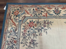 Ivory Needlepoint Rug 8x10, Wool Handmade Carpet