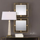 Allick 18 Inch Square Mirror Antiqued Gold Set Of 2
