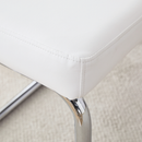 White shoe changing stool, silver metal legs, sofa stool dining chair, suitable for bedroom, fitting room, storage room, dining room, living room. 005
