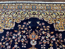 Indo Persian Rug 12x15, Mahal Sarouk Rug 12 x 15, Wool Hand Knotted Vintage Carpet, Navy Blue, Oversized Rug, Center Medallion