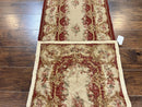 Needlepoint Runner Rug 2.5 x 10.7, Tan Runner Rug, Flatweave Runner, Aubusson European Design, Needlepoint Rug, Long Runner, Hallway Rug