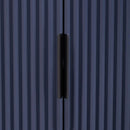 Vertical Striped Door Storage Cabinet with Metal Handles, Adjustable, Suitable for Study, Entryway and Living Room