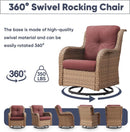 11 Piece Outdoor Furniture Set with Swivel Rocker Chairs