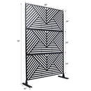 Outdoor & Indoor Privacy Screen Metal Privacy Screen 76' H×48' W, Freestanding Decorative Privacy Screen for Deck Balcony Patio, Privacy Fence Panels for Outside Lawn Garden PS101 BLACK