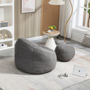 Bedding Bean Bag Sofa Chair High Pressure Foam With Footrest