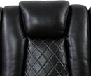 Electric Power Recliner Sofa Black With USB Charging Ports