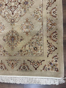 Very Fine Persian Isfahan Rug 3x5 ft with Signature, Kork Wool on Silk Foundation, Gray-Taupe Vintage Hand Knotted Oriental Carpet, 60 Raj 460 KPSI