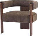 Dark Brown Velvet Upholstered Accent Chair Cushion