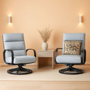 3 Piece Patio Bistro Set With Swivel Glider Chairs Table