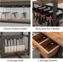 Rustic Dining Table Set For 4 To 6 With Storage Drawer