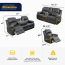 Beverly Fine 3 Piece Recliner Living Room Set Faux Leather