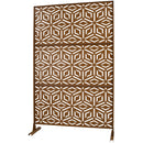 Outdoor & Indoor Privacy Screen Metal Privacy Screen 76' H×48' W, Freestanding Decorative Privacy Screen for Deck Balcony Patio, Privacy Fence Panels for Outside Lawn Garden PS115 BROWN