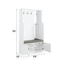 Buck II - Hall Tree - White High Gloss