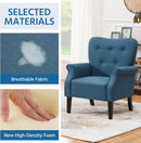 Navy Blue Compact Midcentury Armchair Tufted Backrest