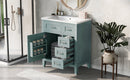 30' Bathroom Vanity with Sink Combo, Green Bathroom Cabinet with Drawers, Solid Frame and MDF Board (Old Sku:N725S999222F)