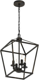 Industrial Black and Gold 4 Light Chandelier With Adjustable Chain