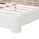 Cozy White Bouce Upholstered Bed - Dreamy Addition to Your Bedroom, Boucle Fabric, KING Size