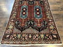 Antique Turkish Rug 4x6, Unique Rare Carpet