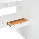 Twin Size Loft Bed with Desk, Wardrobes, 4 Drawers and 4 Shelves-White