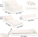 Multifunctional Sleeper Sofa Bed Single Size Beige