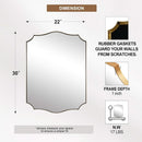 Stainless Steel Wall Mount Vanity Mirror 22x30 Asymmetrical Frame