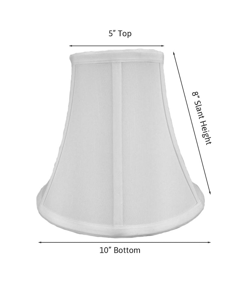 10"W x 9"H White Bell Shantung Shade