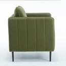 Accent Chair for Living Room, Velvet Comfy Single Sofa Chair Mid-Century Modern Armchair with 1 Pillow and Metal Legs for Bedroom Office Reading