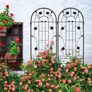 2 Pack Metal Garden Trellis 86.7' x 19.7' Rustproof Trellis for Climbing Plants Outdoor Flower Support Black