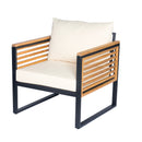 Outdoor 5-piece Acacia Wood and Metal Patio Sofa Set