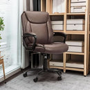 Amazon Basics Classic Puresoft PU Padded Mid Back Office Chair Armrest Brown