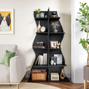 White 5 Tier Corner Shelf Wall Bookcase For Small Spaces