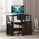 Columbia Walnut Space Saving Computer Desk With CPU Shelf