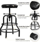 Black Bar Stool 21 To 28 Inch Industrial Kitchen Stool