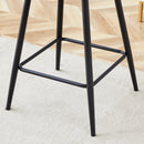 Dark Gray Linen Fabric Bar Chair Set - Two Pieces, Rounded Backrest, Metal Legs, Multiple Colors