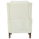 Upholstered Push Back Recliner Chair with Classic Wing Back, Beige Chenille, 29.75'