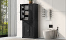 Bathroom Storage Cabinet with Doors and Drawer, Multiple Storage Space, Adjustable Shelf, Black (Old Sku:WF308204AAB)