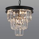 Black Four Light Crystal Chandelier Dining Pendant
