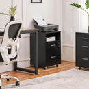 Black Under Desk File Cabinet 2 Drawers Lockable Wheels
