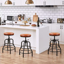Light Brown Adjustable Metal Bar Stool 21.5-28 Inch Tall