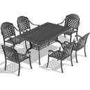 (Cushions In Random Colors)7-Piece Set Of Cast Aluminum Patio Furniture With Cushions