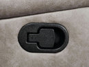 Taupe Recliner Loveseat With Center Console Manual Recline