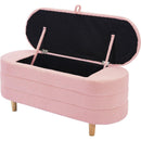 2-Pieces Bedroom Sets Full Size Flower-Shaped Upholstered LED Platform Bed with Storage Ottoman-Sherpa Fabric, Pink
