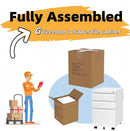 Three Drawer Locking File Cabinet Matte White For Home Office Under Desk Fully Assembled A4 Letter Legal
